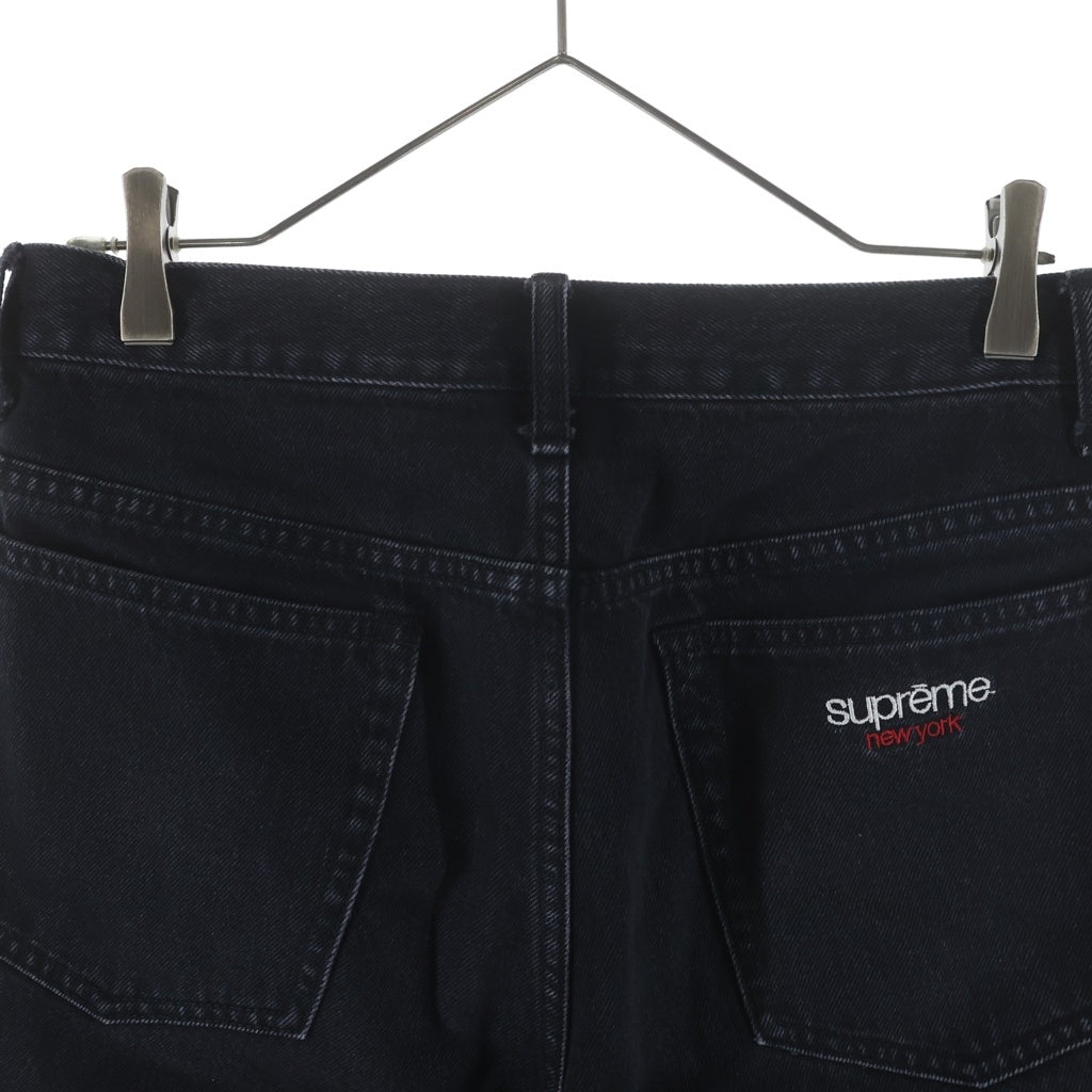 SUPREME(シュプリーム) 25SS Baggy Denim Short バギーデニム ショートパンツ ロゴ刺繍 ブラック