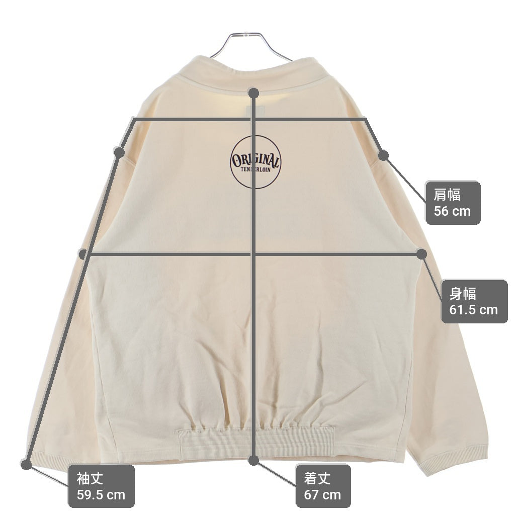 TENDERLOIN(テンダーロイン) 20AW MOCK NECK SWEATSHIRTS モックネック スウェット フロントロゴ アイボリー