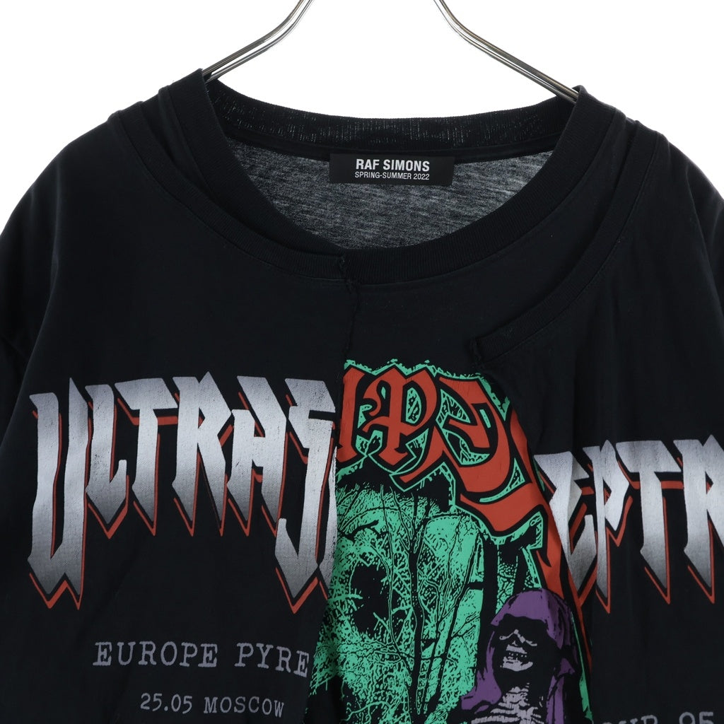 RAF SIMONS(ラフシモンズ) 22SS Small fit doubled T-shirt Ultrasceptre 半袖カットソー ブラック 221-141A-19001-0099