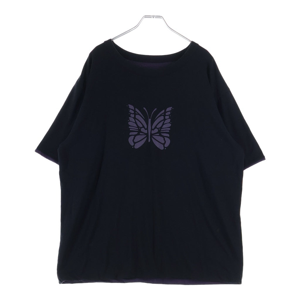 Needles(ニードルス) Reversible Tee フロントロゴ 半袖カットソー ブラックパープル