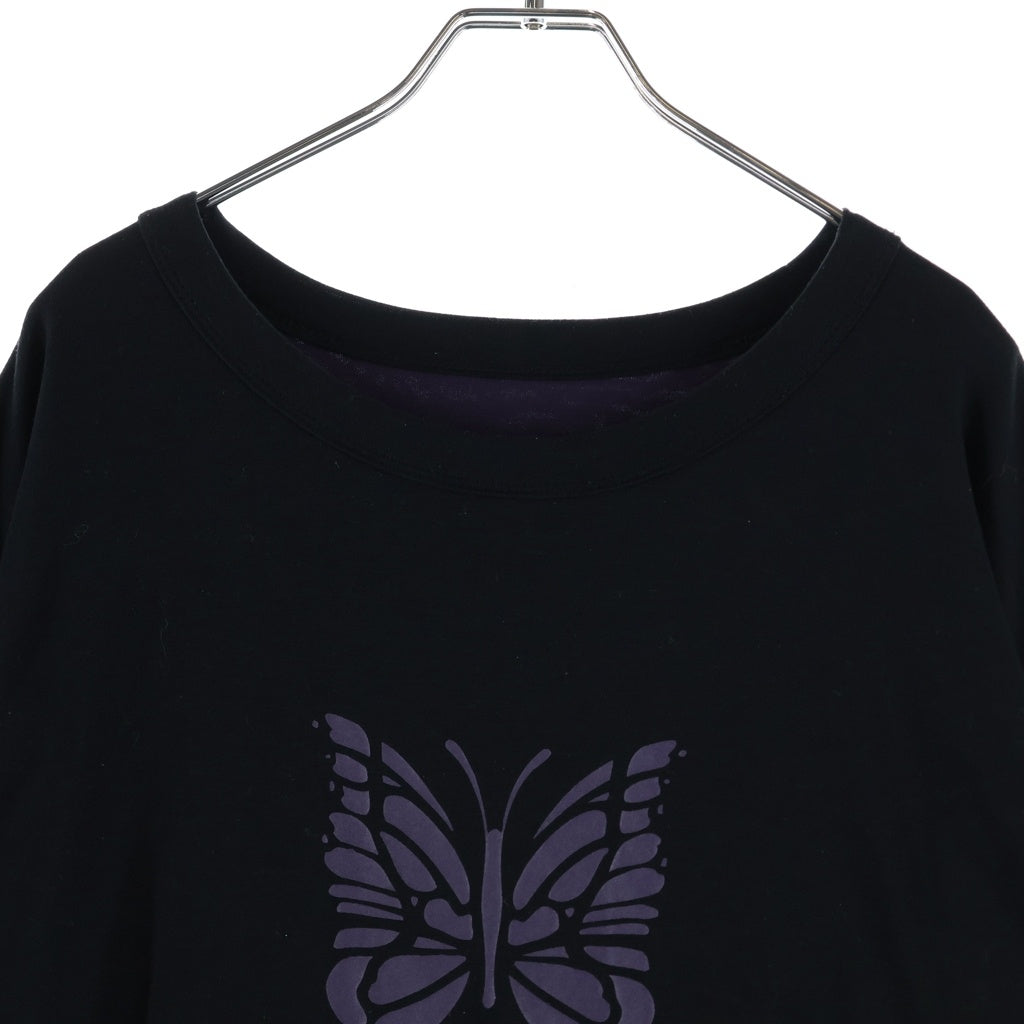 Needles(ニードルス) Reversible Tee フロントロゴ 半袖カットソー ブラックパープル