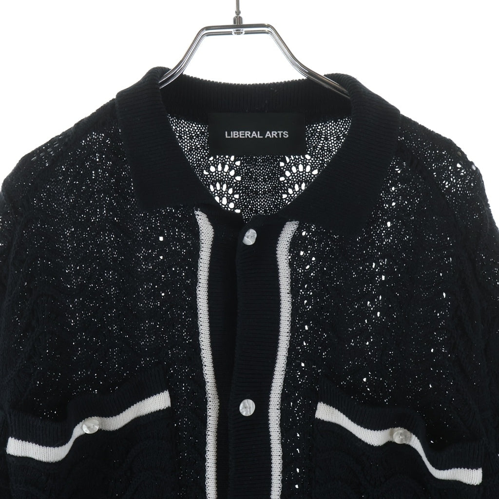 NO BRAND(ノーブランド) LIBERAL ARTS(リベラルアーツ) Knit Shirt Cardigan ニットシャツ カーディガン ブラック