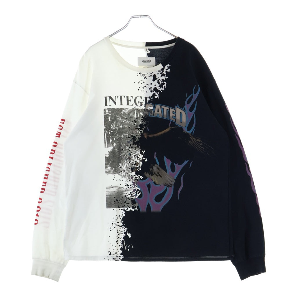 doublet(ダブレット) 17SS BONDING OPAL PRINT LONG SLEEVE ボンディング ロングスリーブ 長袖カットソー ブラックホワイト