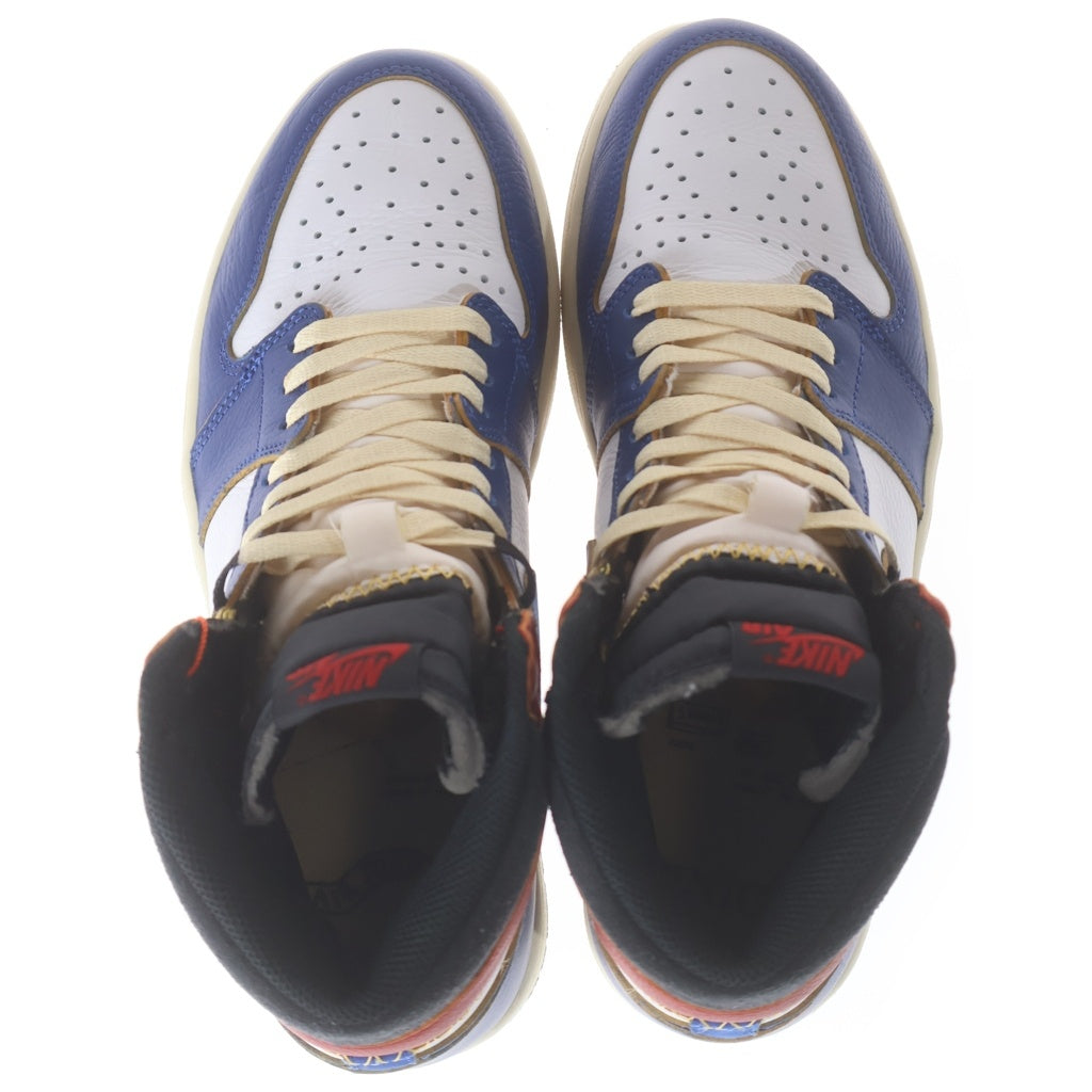 NIKE(ナイキ) ×UNION AIR JORDAN 1 RETRO HI NRG ユニオン エアジョーダン1 レトロ ハイカットスニーカー ホワイト/ブルー/レッド US9.5/27.5cm BV1300-146