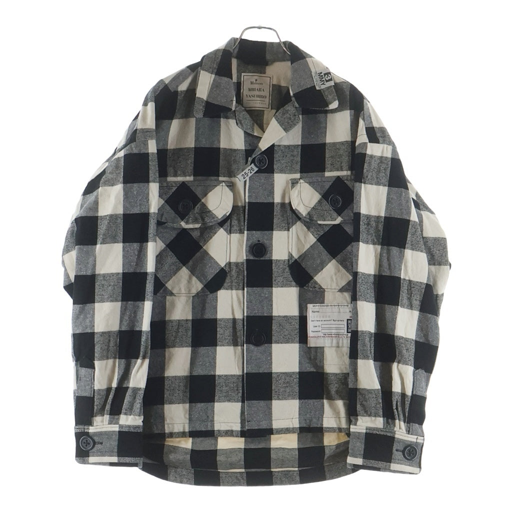 MAISON MIHARAYASUHIRO(メゾンミハラヤスヒロ) Amateur Sewn Like Check Shirt チェック柄 フランネル長袖シャツ ブラック/ホワイト A15SH086