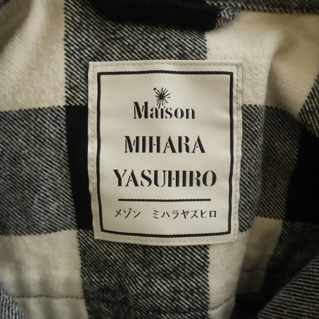 MAISON MIHARAYASUHIRO(メゾンミハラヤスヒロ) Amateur Sewn Like Check Shirt チェック柄 フランネル長袖シャツ ブラック/ホワイト A15SH086
