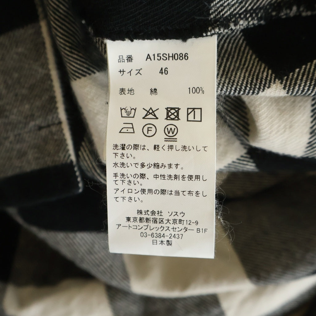 MAISON MIHARAYASUHIRO(メゾンミハラヤスヒロ) Amateur Sewn Like Check Shirt チェック柄 フランネル長袖シャツ ブラック/ホワイト A15SH086
