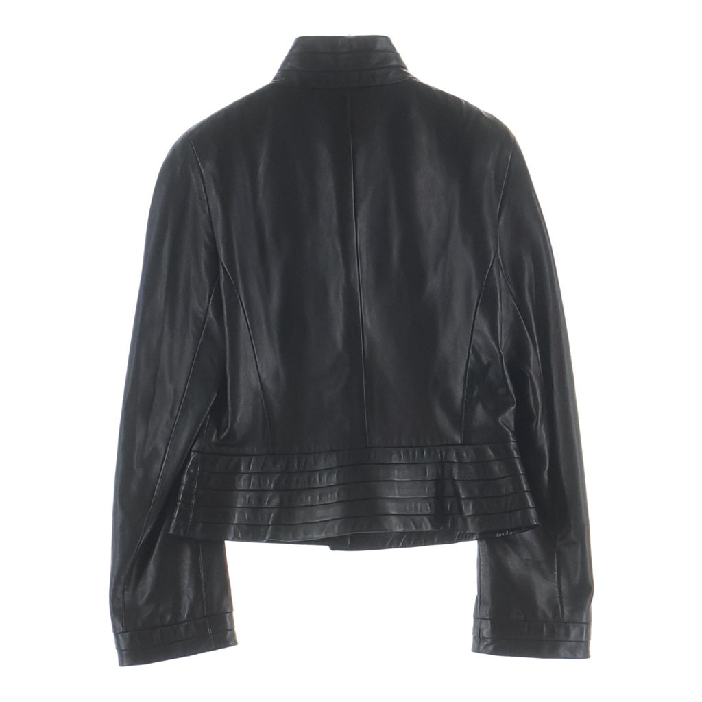 ARMANI COLLEZIONI(アルマーニ コレツィオーニ) Leather Jacket カーフレザー ジャケット スタンドカラー ブラック