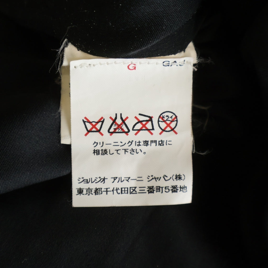 ARMANI COLLEZIONI(アルマーニ コレツィオーニ) Leather Jacket カーフレザー ジャケット スタンドカラー ブラック