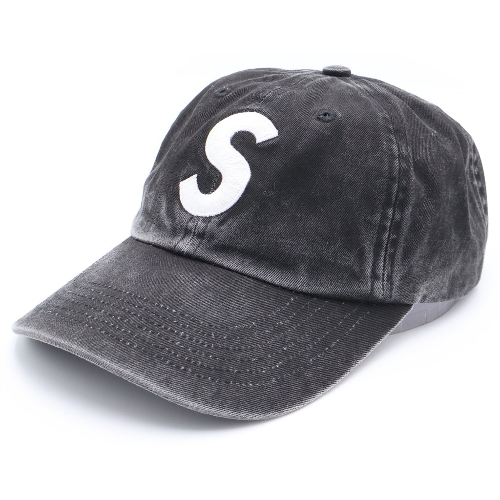 SUPREME(シュプリーム) 25SS Pigment Coated S Logo 6-Panel ピグメント コーティング Sロゴ刺繍キャップ 帽子 ブラック