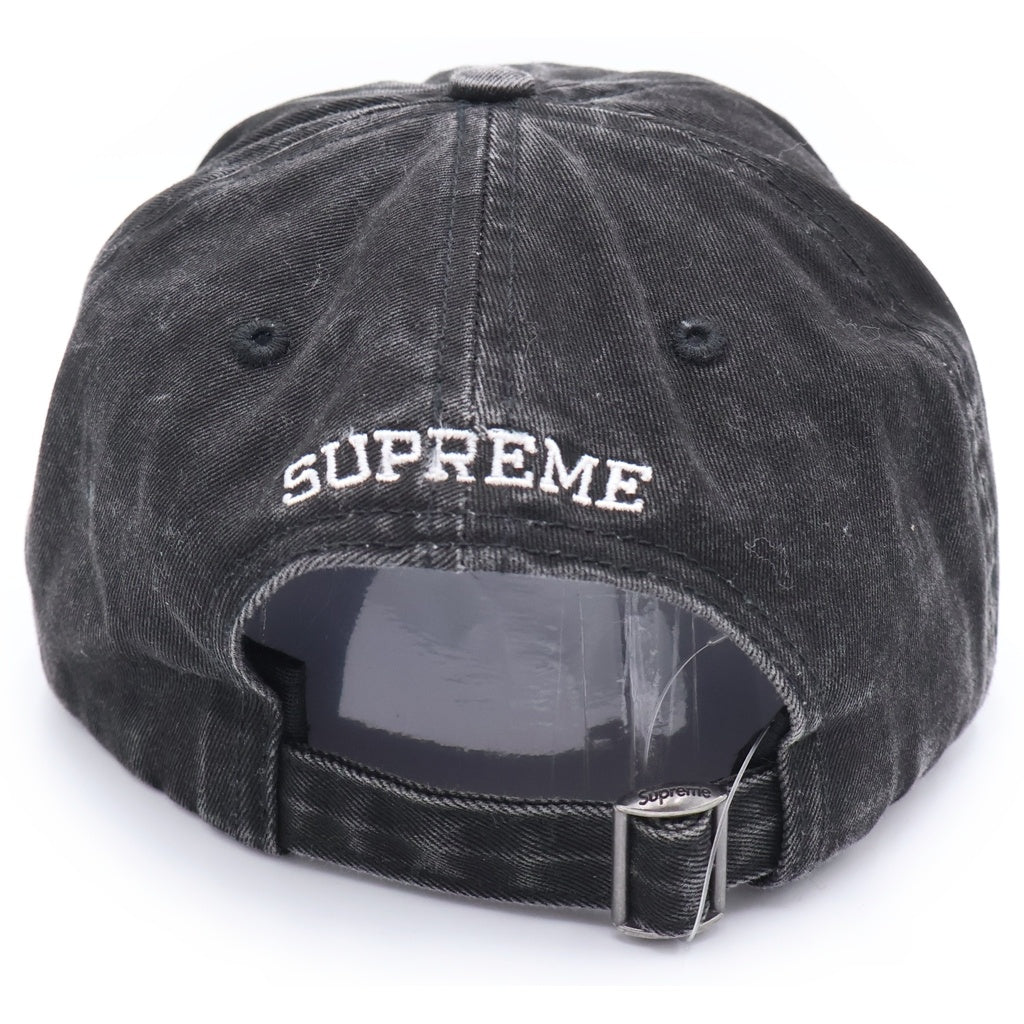 SUPREME(シュプリーム) 25SS Pigment Coated S Logo 6-Panel ピグメント コーティング Sロゴ刺繍キャップ 帽子 ブラック