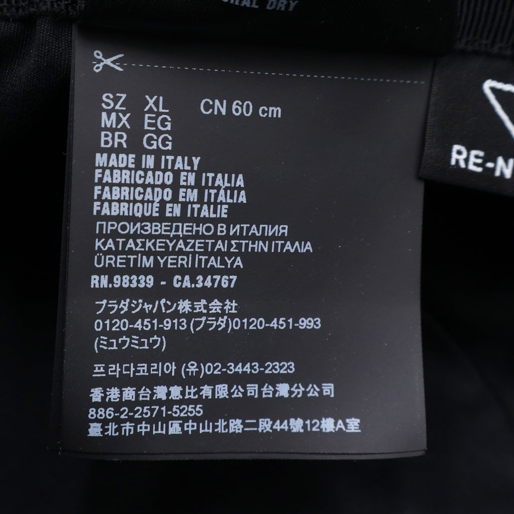 PRADA(プラダ) RE-NYLON リナイロン トライアングルロゴプレート バケットハット 帽子 ブラック 2HC137 レディース