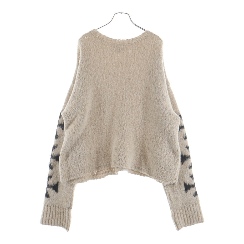 ASKYURSELF(アスクユアセルフ) BRUSHED CROSS KNIT ブラッシュド クロス ニット ベージュ