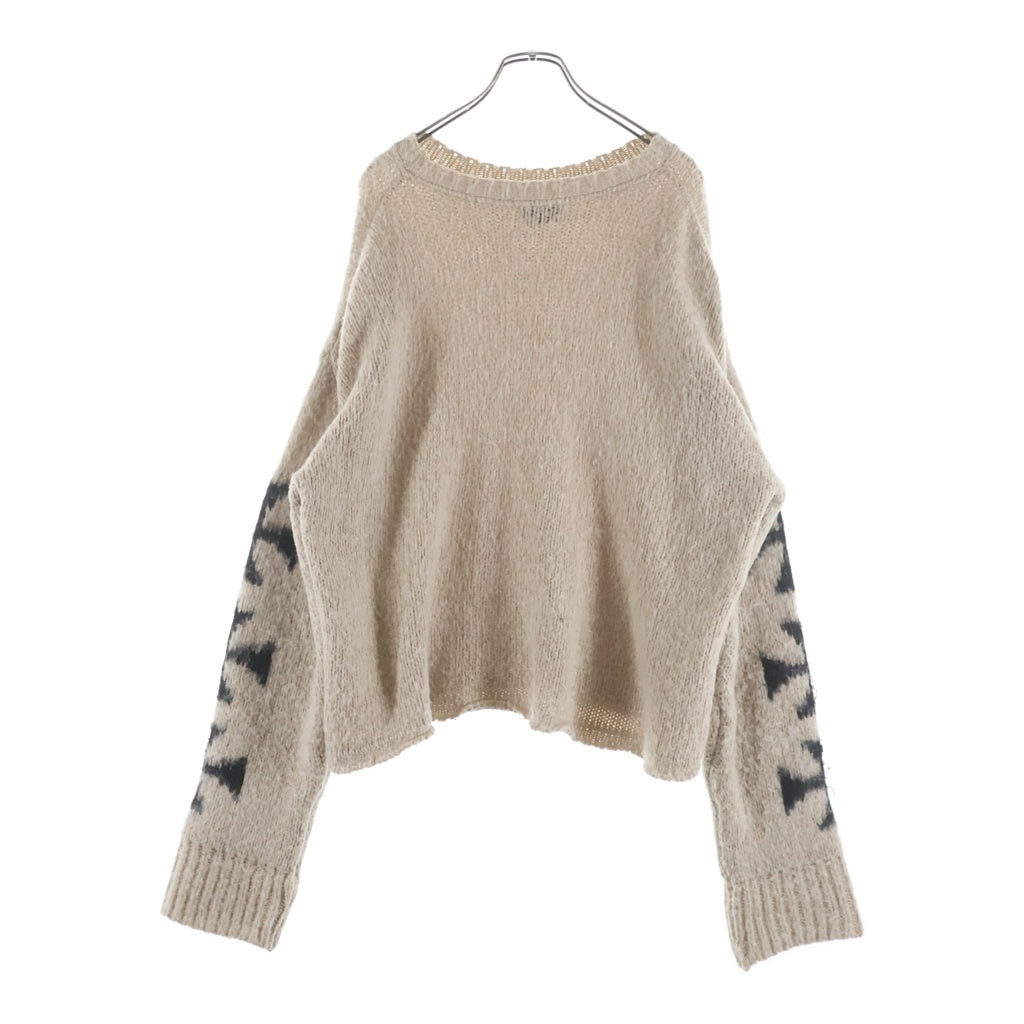ASKYURSELF(アスクユアセルフ) BRUSHED CROSS KNIT ブラッシュド クロス ニット ベージュ