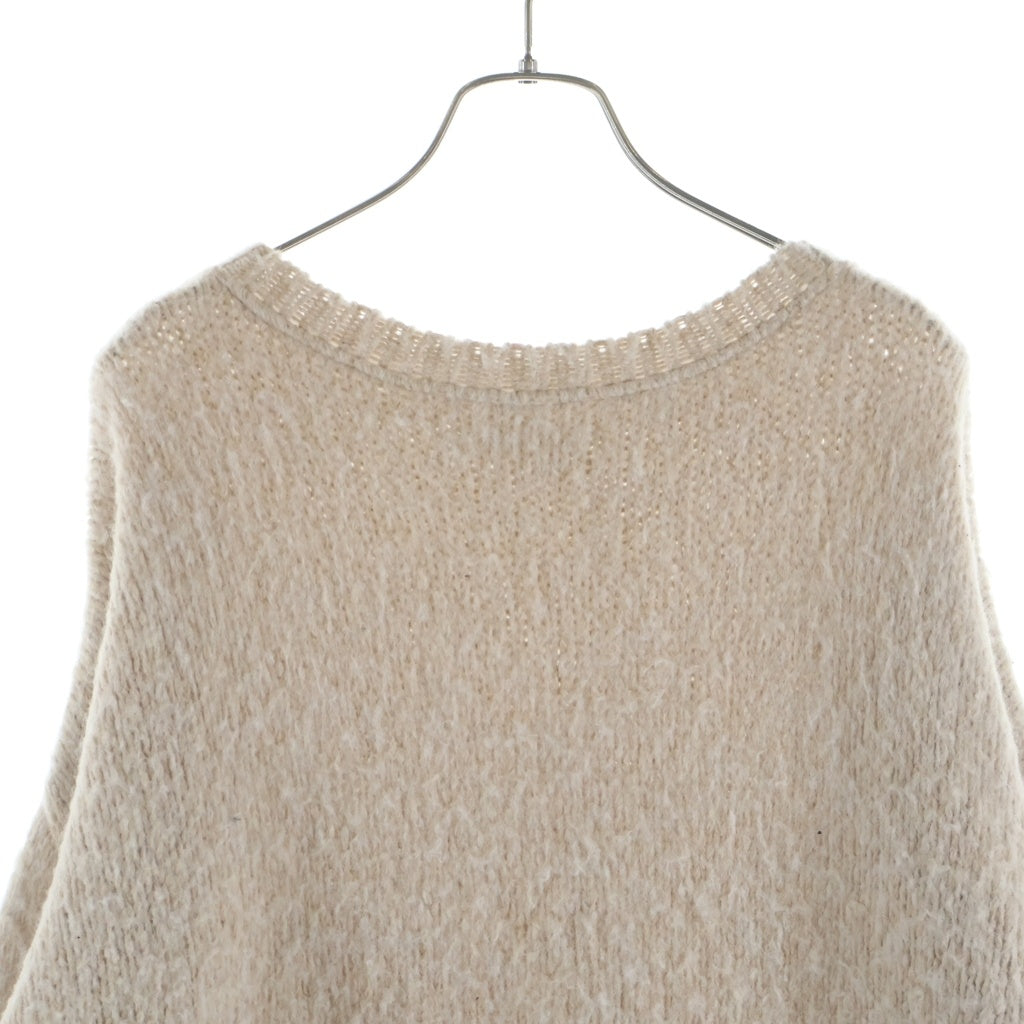 ASKYURSELF(アスクユアセルフ) BRUSHED CROSS KNIT ブラッシュド クロス ニット ベージュ
