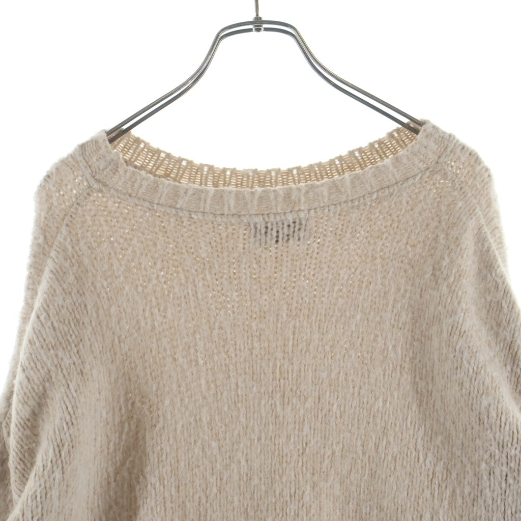 ASKYURSELF(アスクユアセルフ) BRUSHED CROSS KNIT ブラッシュド クロス ニット ベージュ