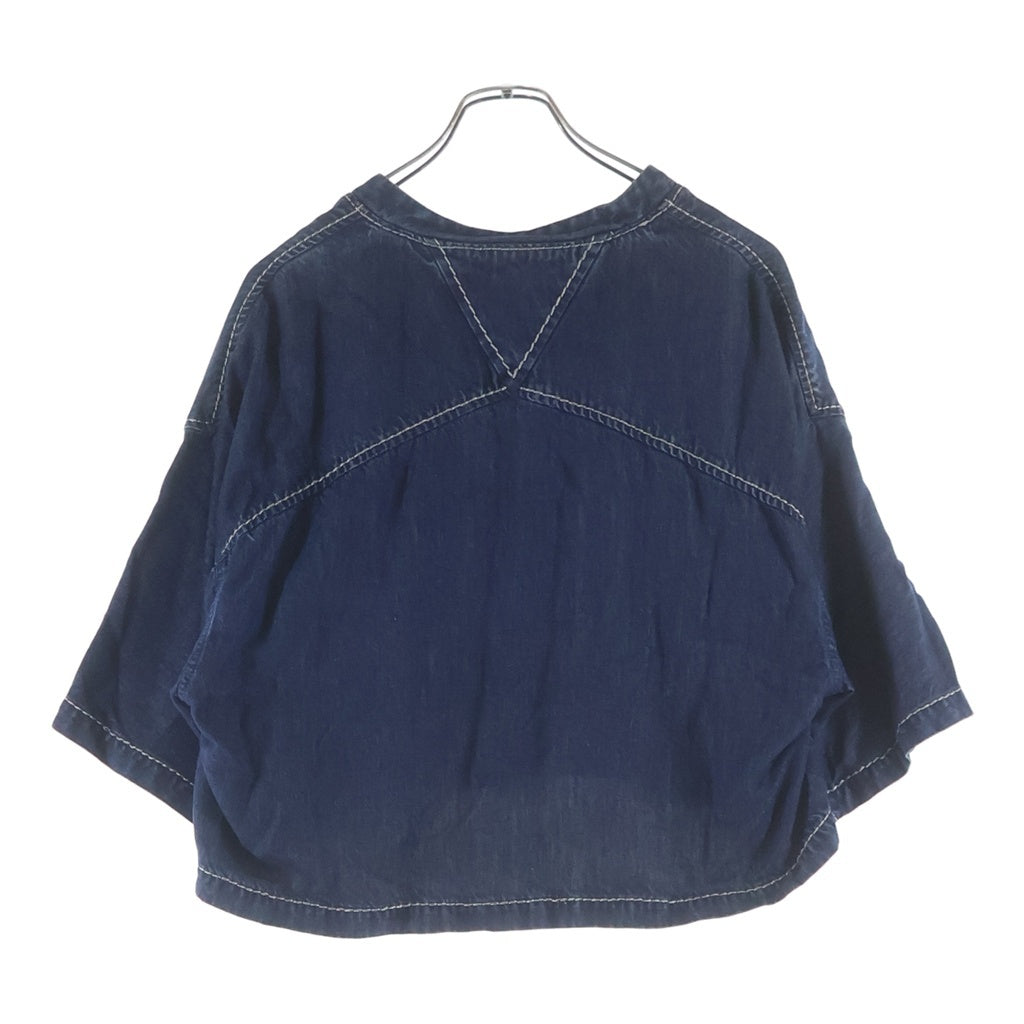 BOTTEGA VENETA(ボッテガヴェネタ) 21SS CROPPED DENIM SHIRT クロップド デニム半袖シャツ インディゴ 657734 V0SH0