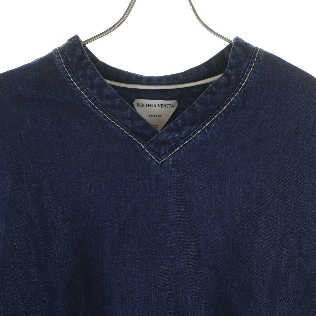 BOTTEGA VENETA(ボッテガヴェネタ) 21SS CROPPED DENIM SHIRT クロップド デニム半袖シャツ インディゴ 657734 V0SH0