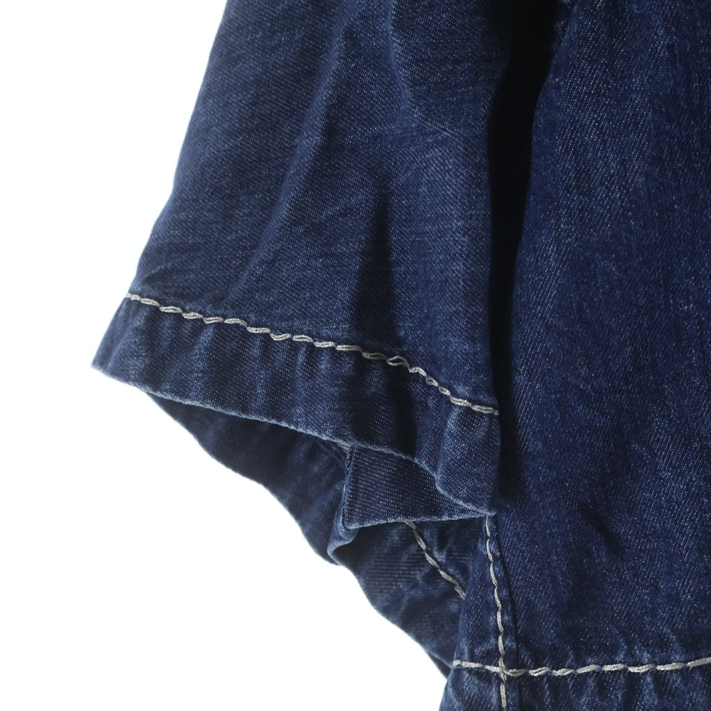 BOTTEGA VENETA(ボッテガヴェネタ) 21SS CROPPED DENIM SHIRT クロップド デニム半袖シャツ インディゴ 657734 V0SH0