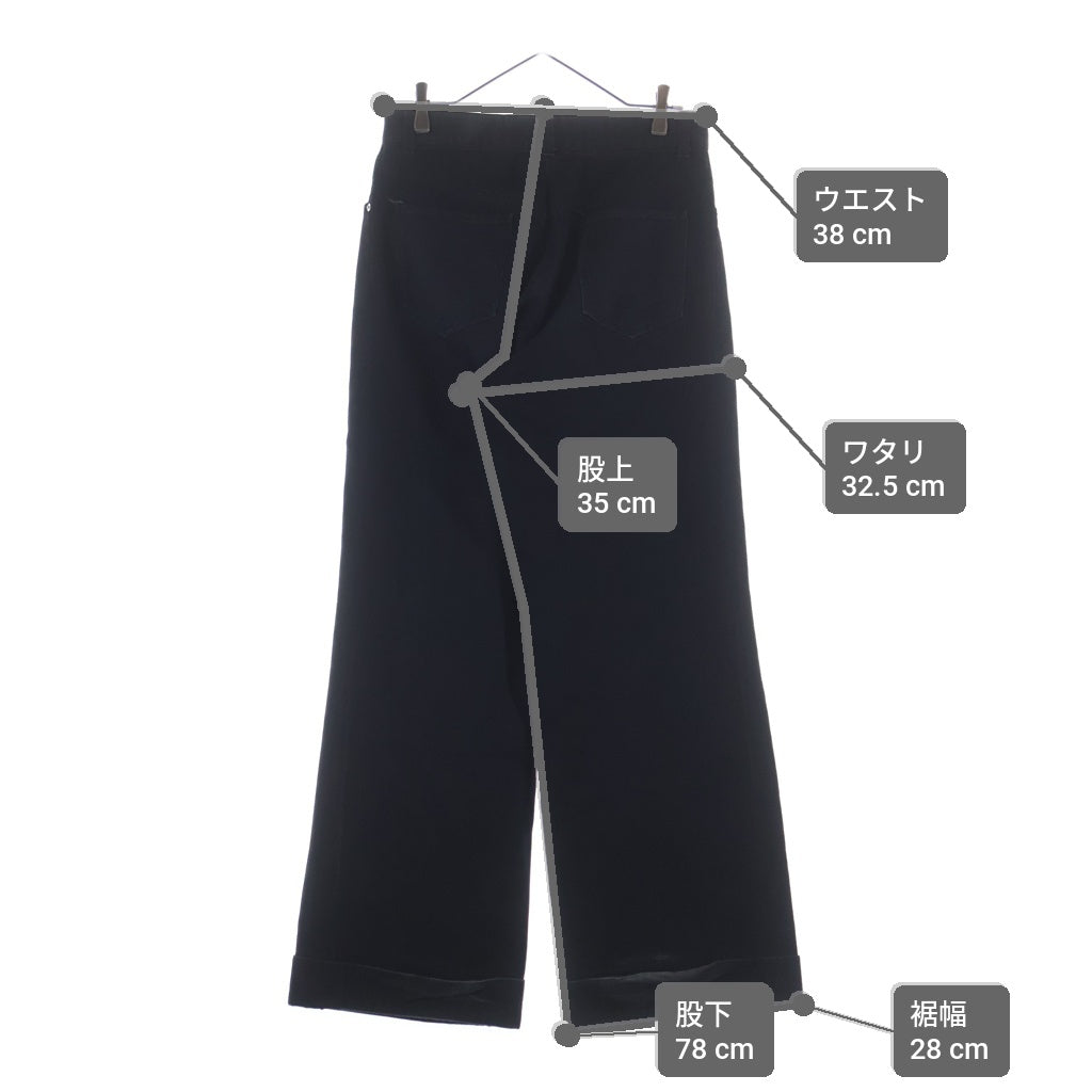 JOHN LAWRENCE SULLIVAN(ジョンローレンスサリバン) RIGID DENIM WIDE PANTS リジット コットン デニムワイドパンツ ブラック JLS-02-16
