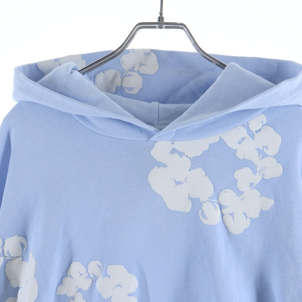 DENIM TEARS(デニムティアーズ) Cotton Wreath PullOver Hoddie コットン フラワー プルオーバーパーカー ブルー/ホワイト