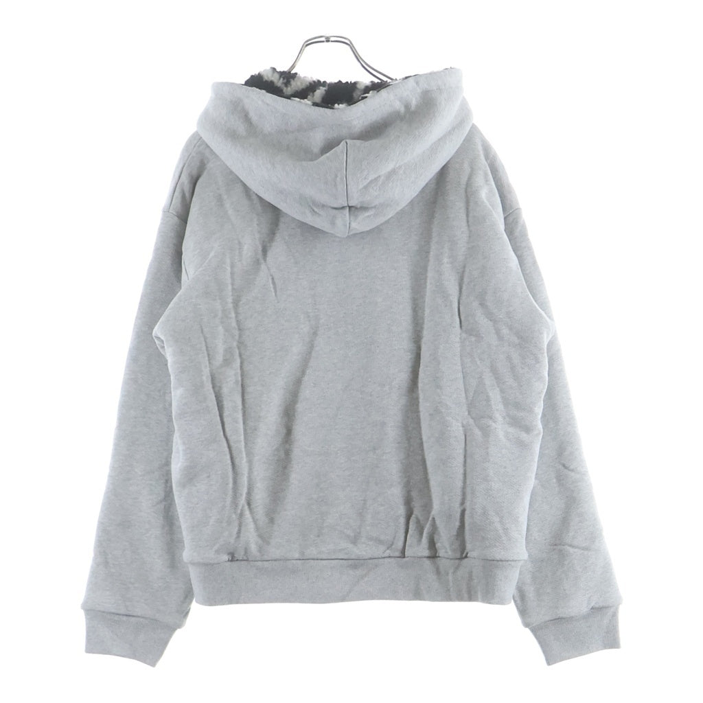 DENIM TEARS(デニムティアーズ) Zebra Lined Zip Hoodie ゼブラ柄 ジップアップパーカー SS24CH0005 グレー/ブラック