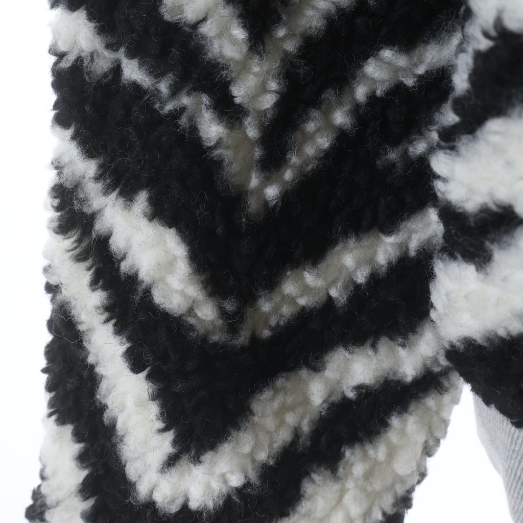 DENIM TEARS(デニムティアーズ) Zebra Lined Zip Hoodie ゼブラ柄 ジップアップパーカー SS24CH0005 グレー/ブラック