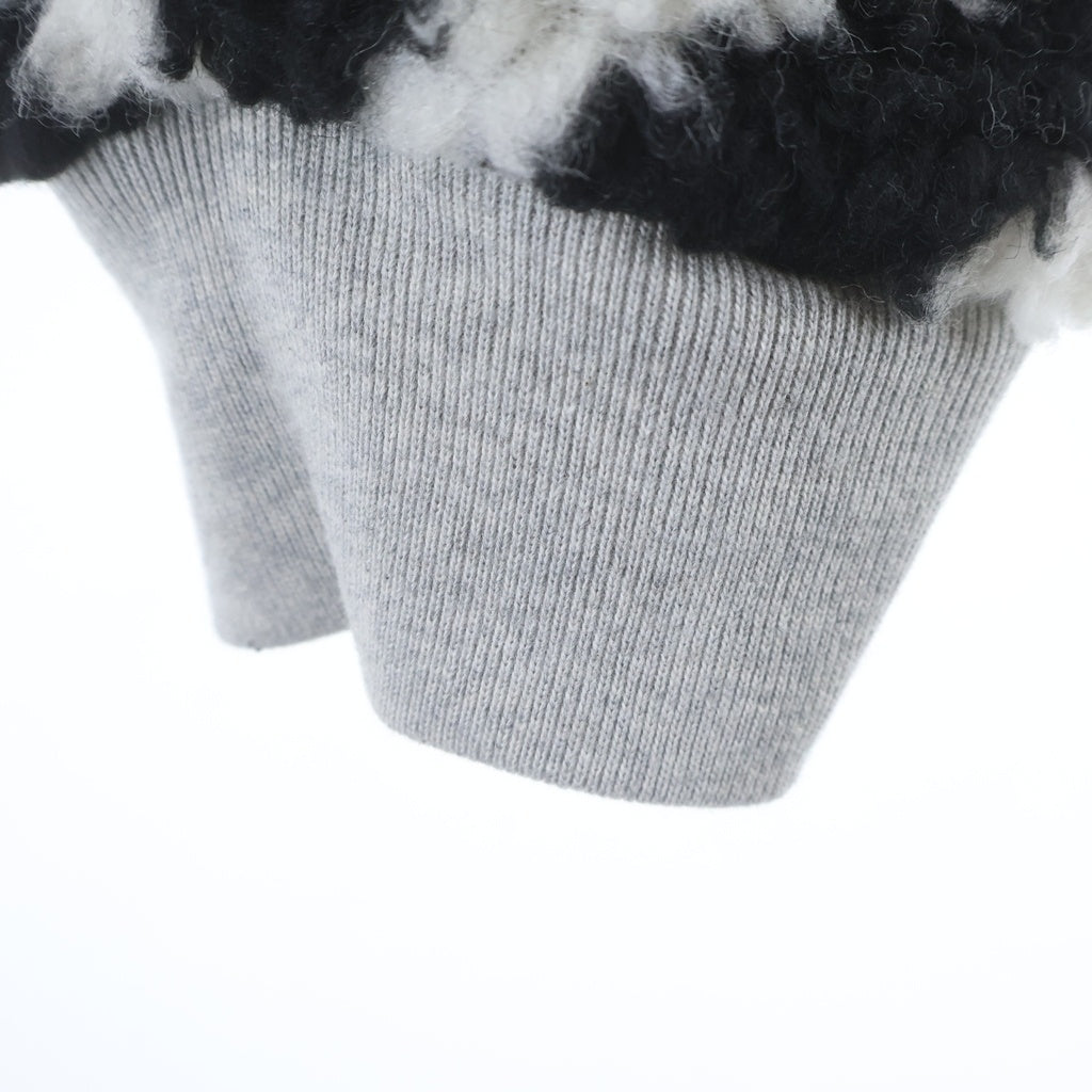 DENIM TEARS(デニムティアーズ) Zebra Lined Zip Hoodie ゼブラ柄 ジップアップパーカー SS24CH0005 グレー/ブラック