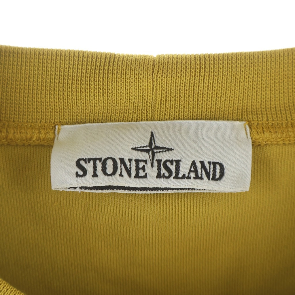 STONE ISLAND(ストーンアイランド) BRUSHED COTTON FLEECE ロゴパッチ コットン クルーネックトレーナー スウェットシャツ イエロー 811563051