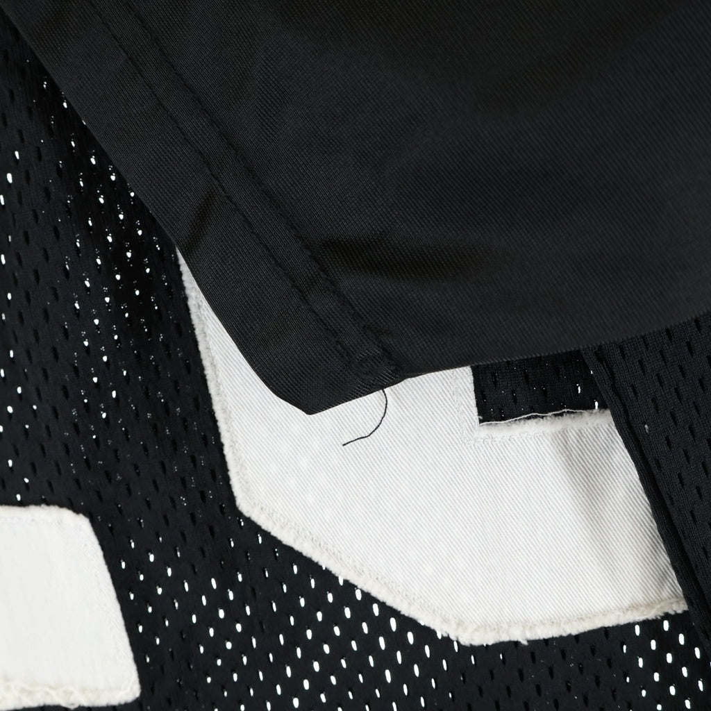 ASKYURSELF(アスクユアセルフ) MESH GOTH CROPPED JERSEY メッシュ クロップド 半袖Tシャツ カットソー ブラック