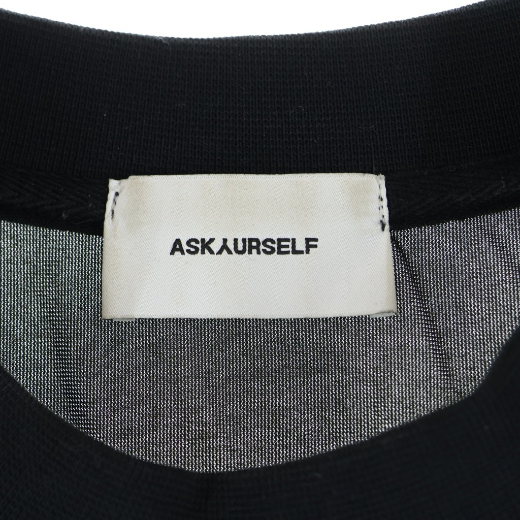 ASKYURSELF(アスクユアセルフ) MESH GOTH CROPPED JERSEY メッシュ クロップド 半袖Tシャツ カットソー ブラック