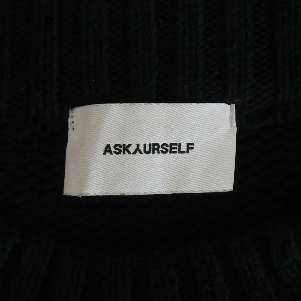 ASKYURSELF(アスクユアセルフ) RIDER CROSS KNIT ライダークロスニット ブラック