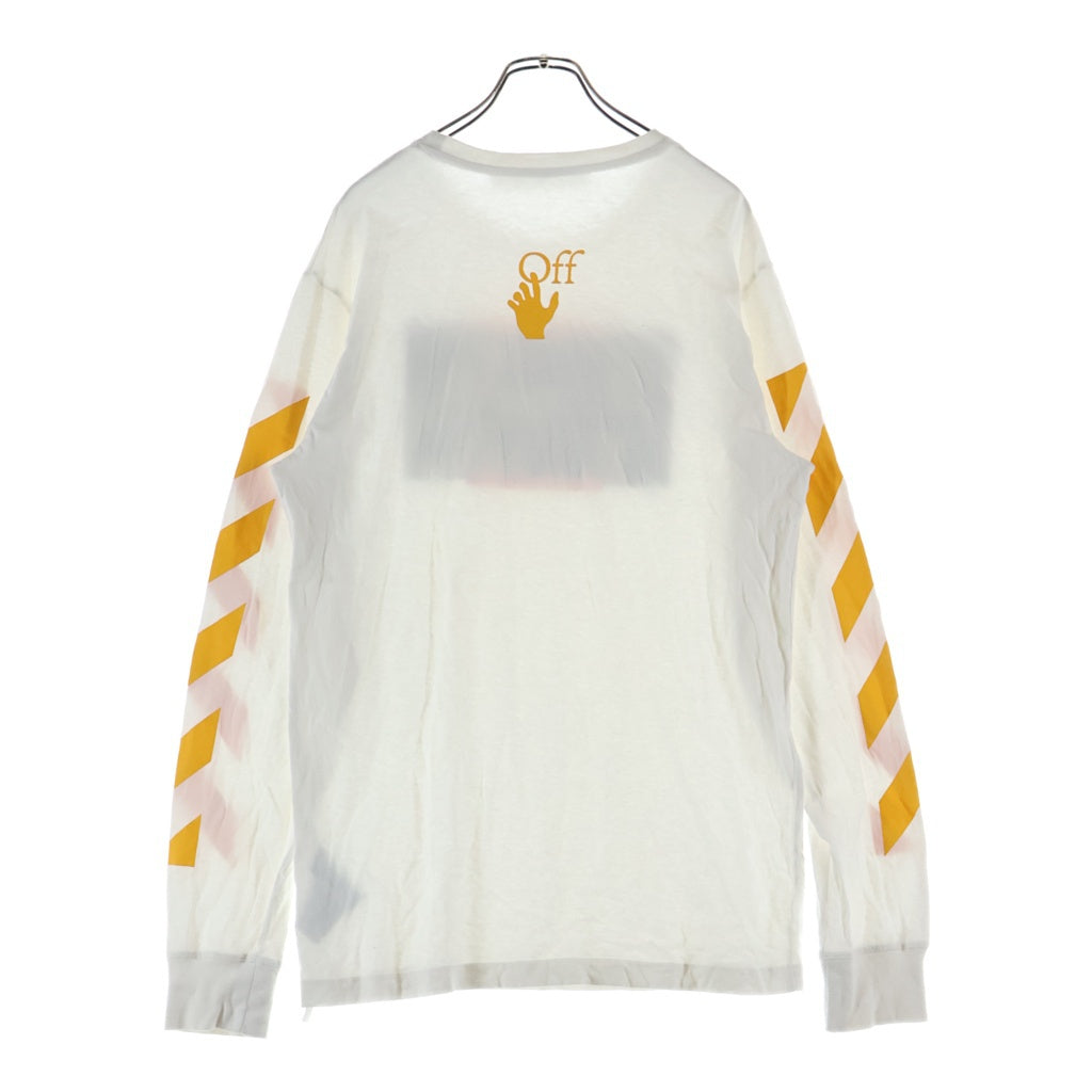 OFF-WHITE(オフホワイト) CARAVANGGIO PAINTING L/S TEE フロントロゴ 長袖Tシャツ カットソー ホワイト OMAB001F21JER004