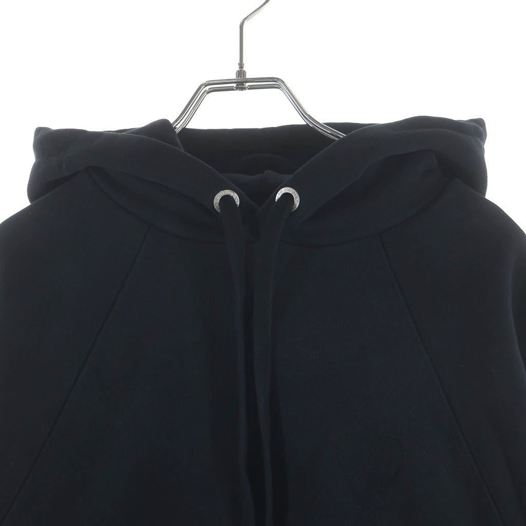 AMI Alexandre Mattiussi(アミアレクサンドルマテュッシ) Ami de Coeur Hoodie ハートロゴ刺繍 プルオーバーパーカー フーディー ブラック USW202.747 レディース