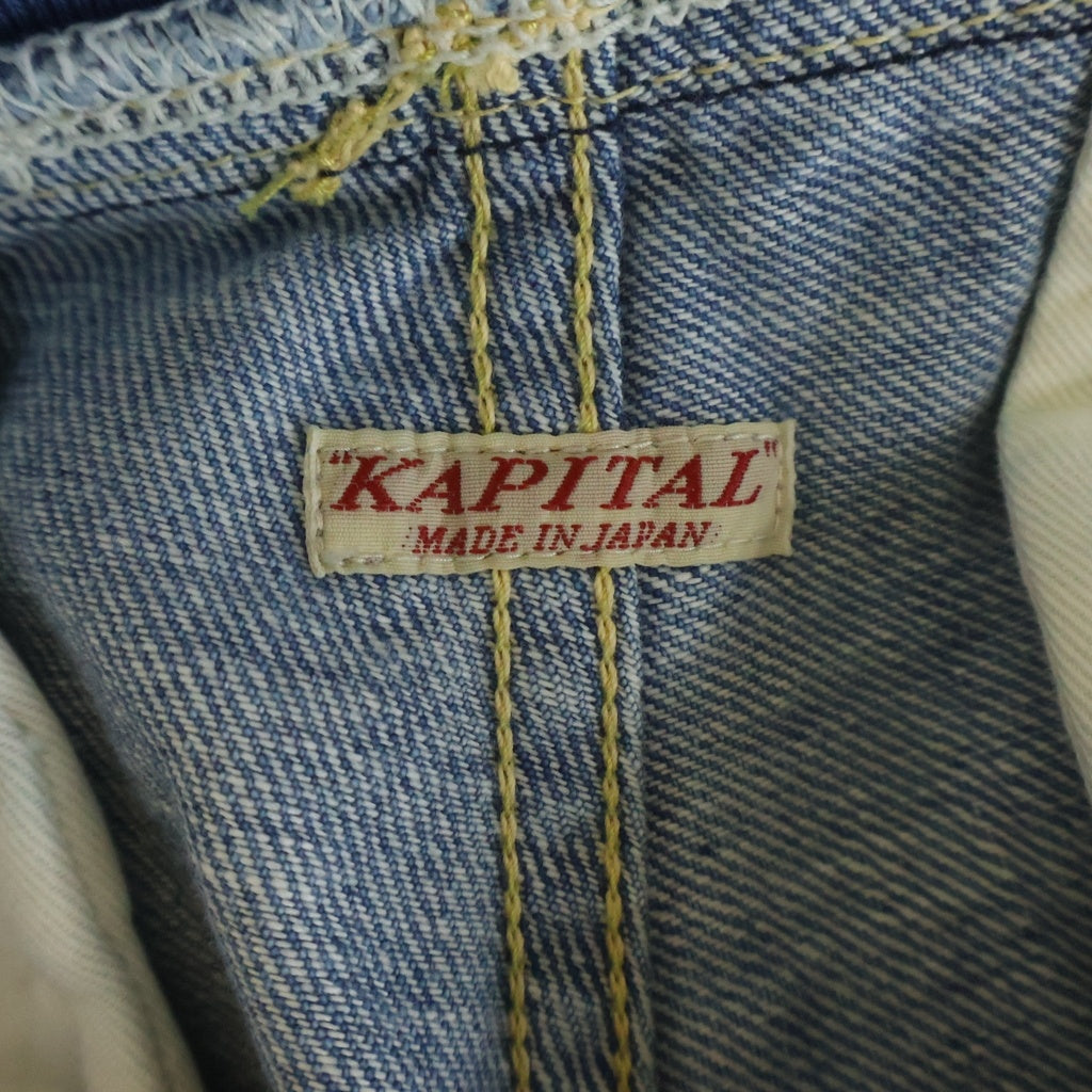 KAPITAL(キャピタル) イージーパンツ ボタンフライ コットン ブルー EK-308
