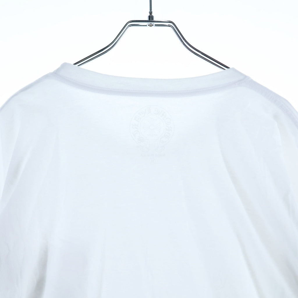 CHROME HEARTS(クロムハーツ) FLRL CRS HORSESHOE L/S バックホースシュー 袖フローラル ロングスリーブ 長袖Tシャツ カットソー ホワイト