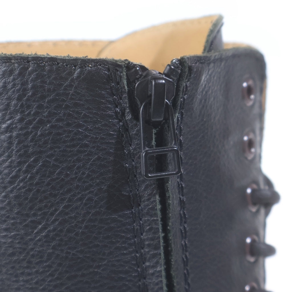 Yohji Yamamoto POUR HOMME(ヨウジヤマモト プールオム) 21AW MAT OILED LEATHER MILITARY BOOTS ハイカットミリタリーブーツ ブラック HX-E05-762