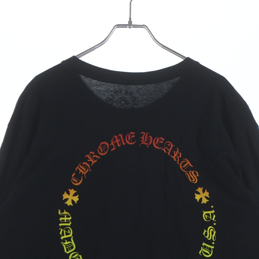 CHROME HEARTS(クロムハーツ) グラデーションロゴプリント ハリウッド限定 袖フローラル ホースシュー 長袖Tシャツカットソー ブラック
