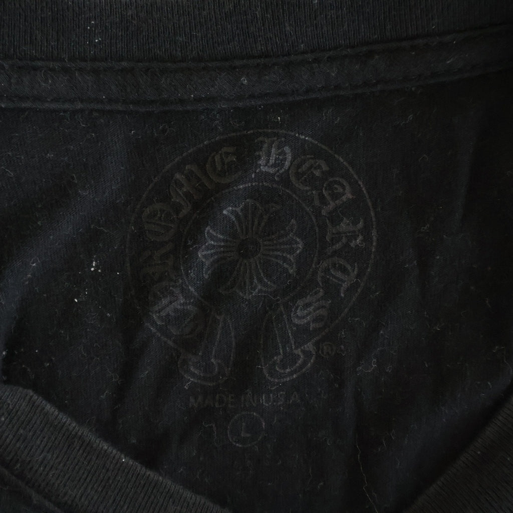 CHROME HEARTS(クロムハーツ) グラデーションロゴプリント ハリウッド限定 袖フローラル ホースシュー 長袖Tシャツカットソー ブラック