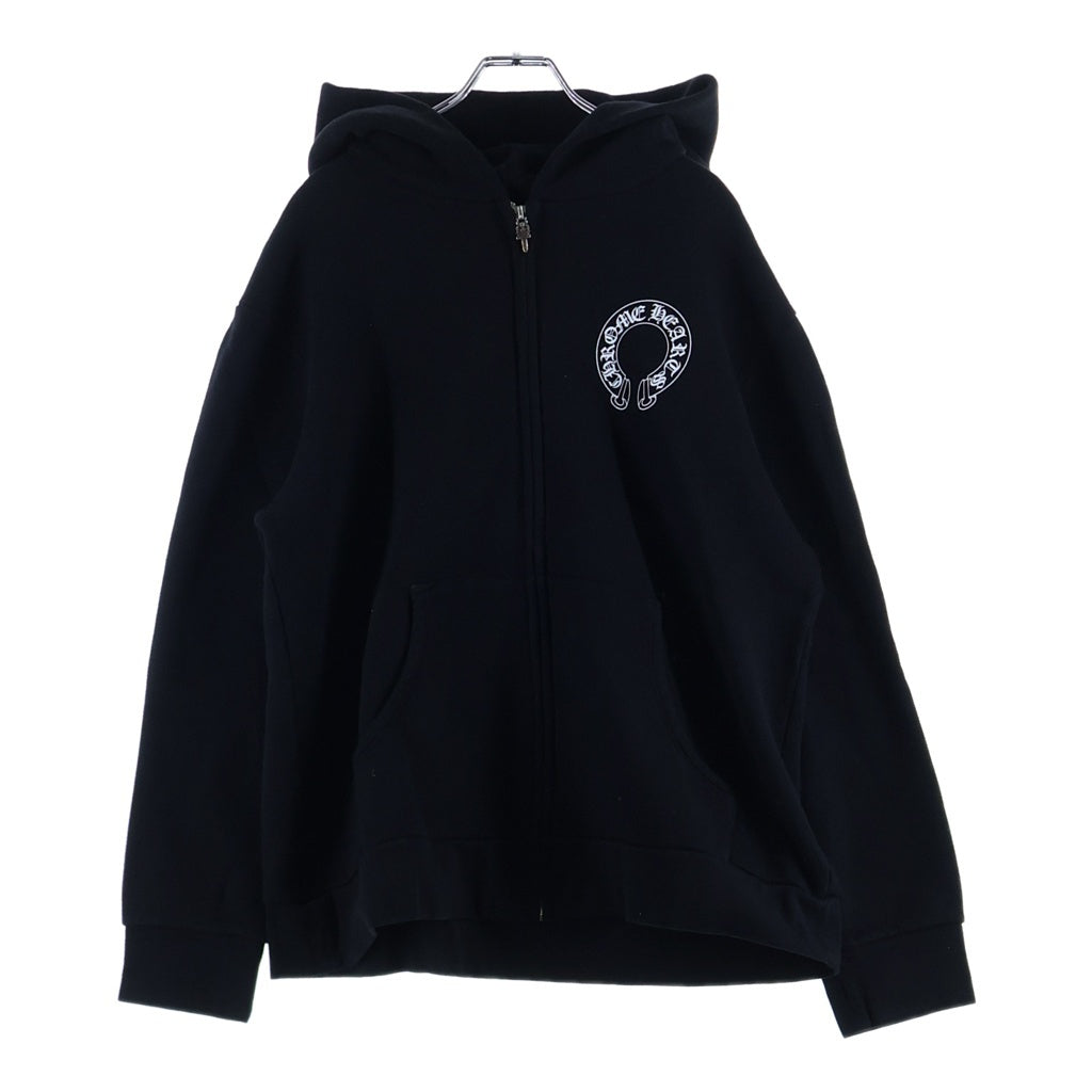 CHROME HEARTS(クロムハーツ) FLRL Zip Hoodie 袖フローラル ジップアップパーカー アーチロゴ ブラック