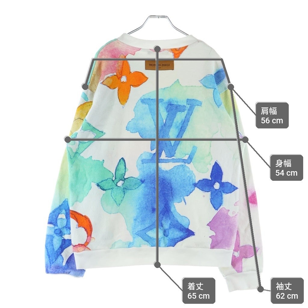 LOUIS VUITTON(ルイヴィトン) 21SS モノグラム・ウォーターカラー・ジャイアント・クルーネックトレーナー スウェット ホワイト/マルチカラー RM211V AU4 HLY02W