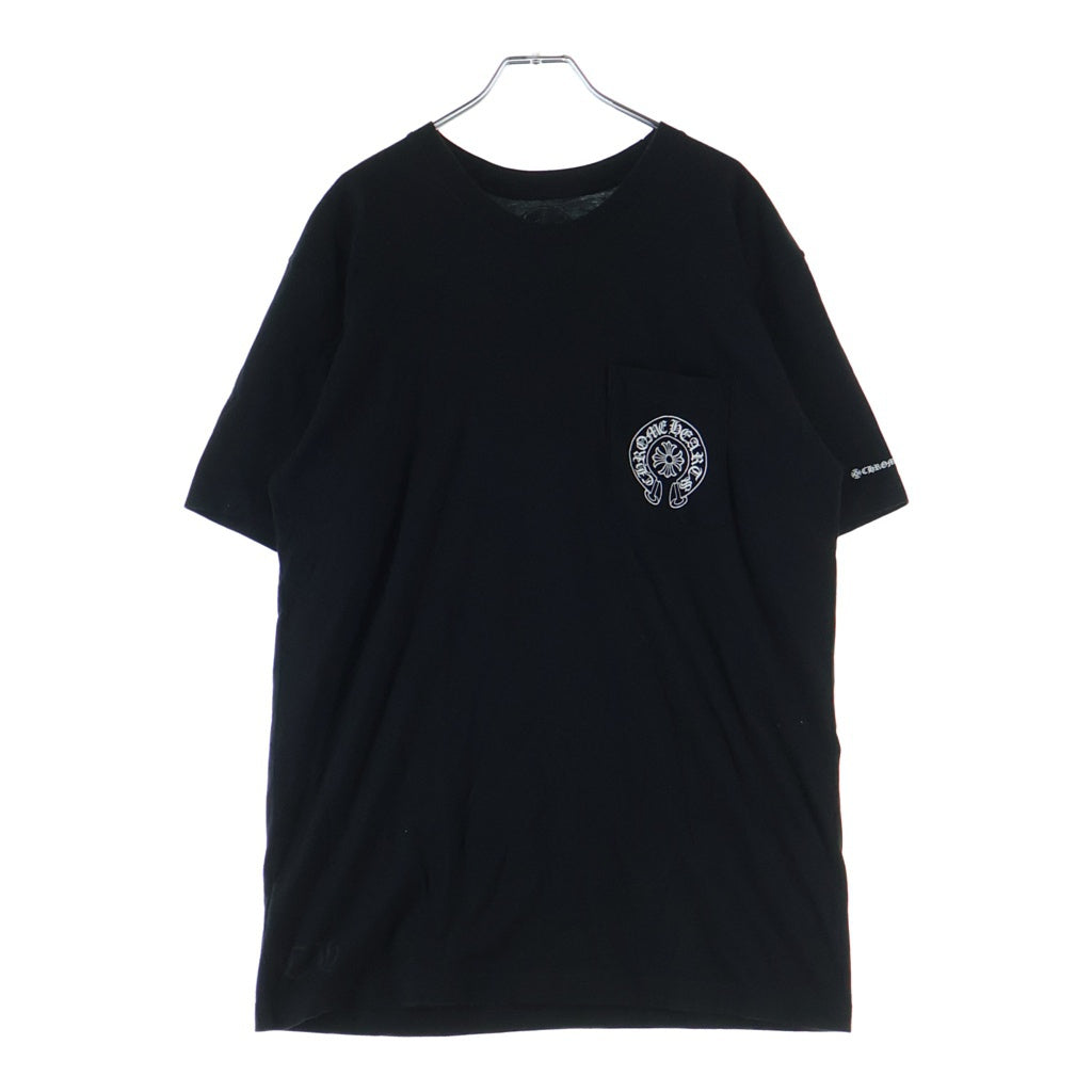 CHROME HEARTS(クロムハーツ) HORSESHOE S/S TEE ホースシュープリント ポケット半袖Tシャツ カットソー ブラック