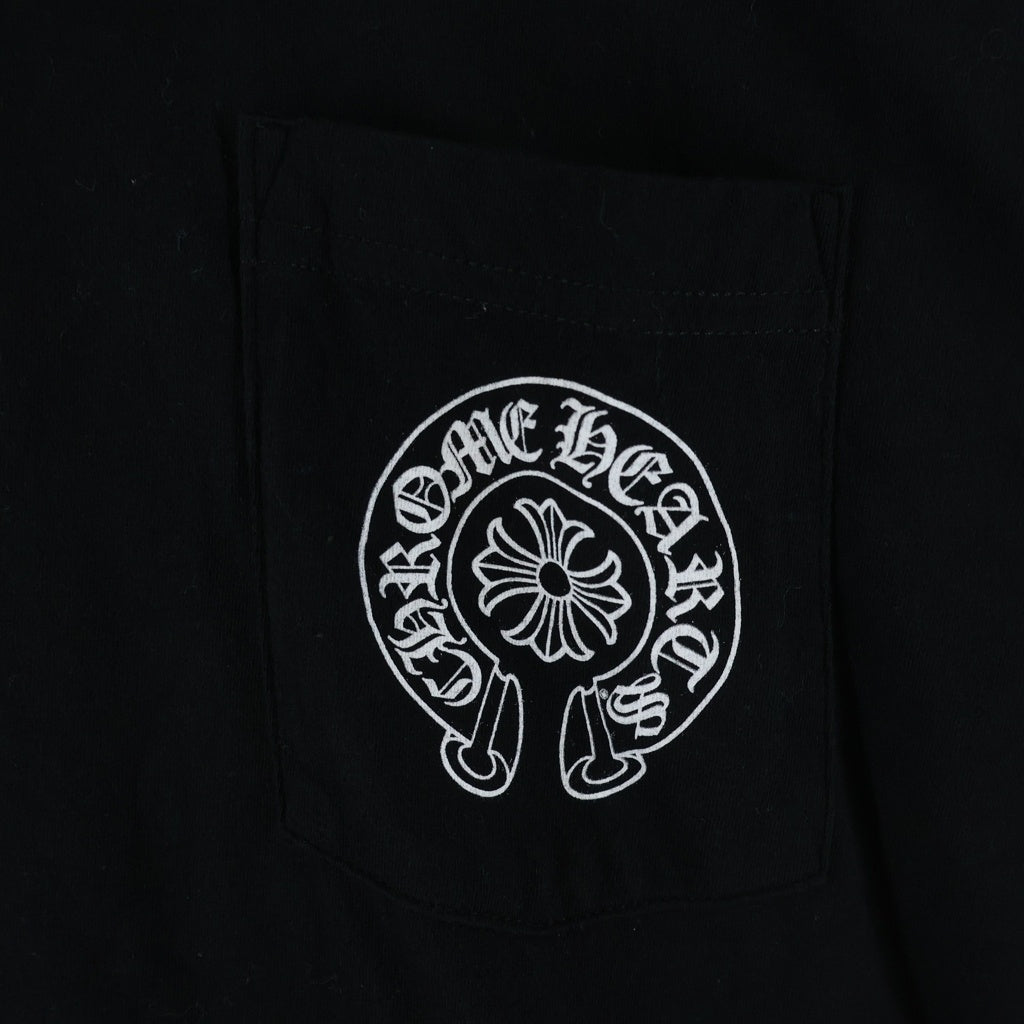 CHROME HEARTS(クロムハーツ) HORSESHOE S/S TEE ホースシュープリント ポケット半袖Tシャツ カットソー ブラック