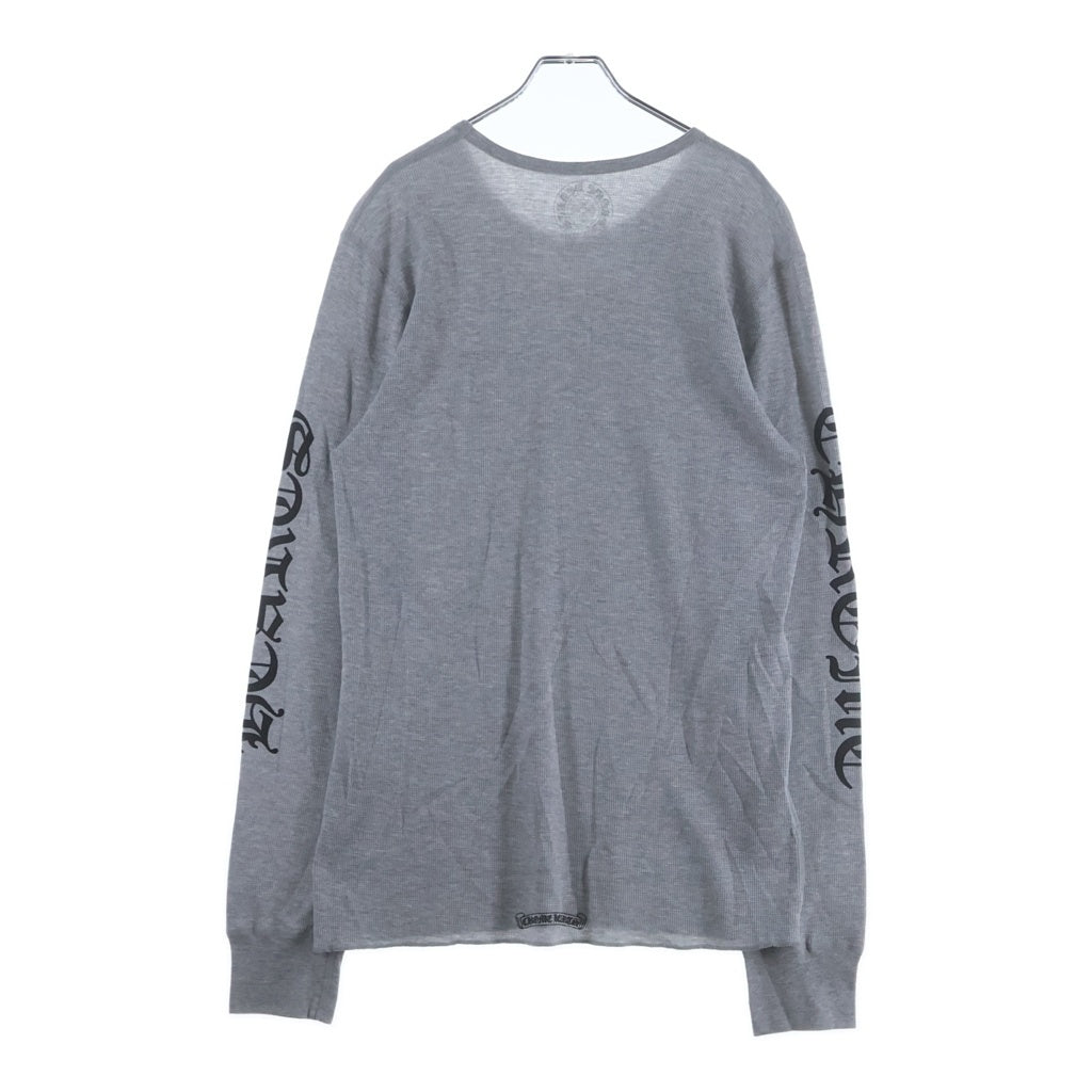 CHROME HEARTS(クロムハーツ) THERMAL L/S TEE アーム英字ロゴプリント サーマル 長袖Tシャツ ロングスリーブカットソー グレー
