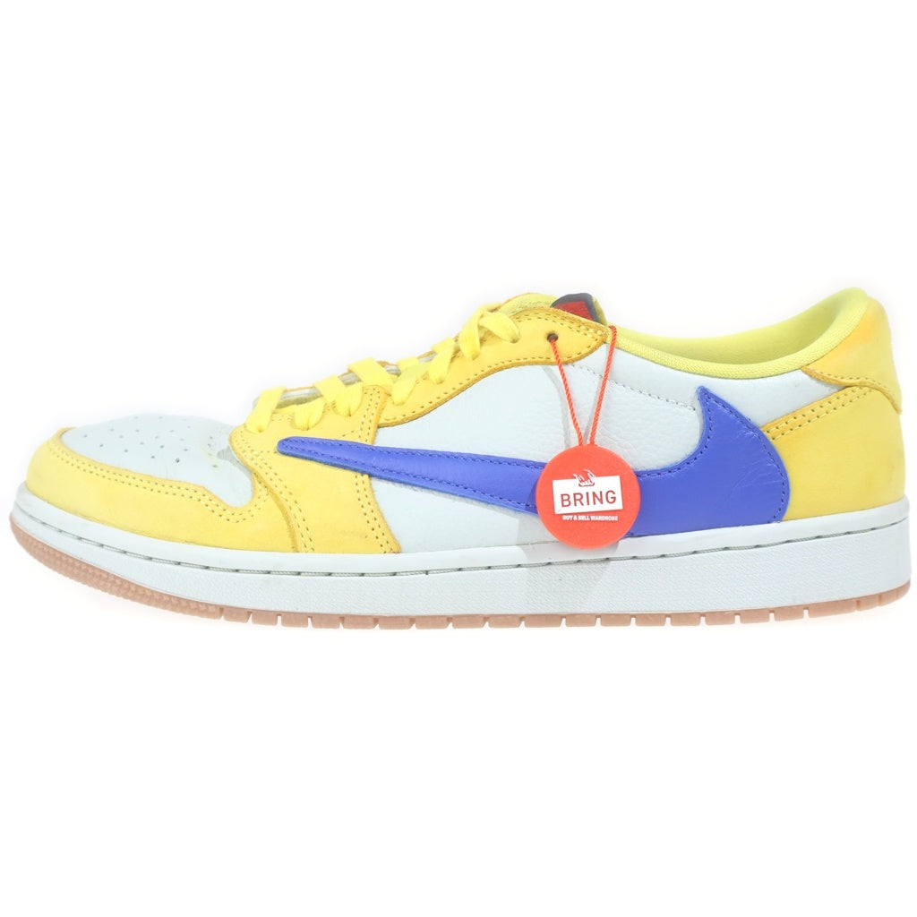 NIKE(ナイキ) ×TRAVIS SCOTT WMNS AIR JORDAN 1 RETRO LOW OG Canary DZ4137-700 トラヴィススコット ウィメンズ エアジョーダン1 ローカットスニーカーUS10/27.0cm
