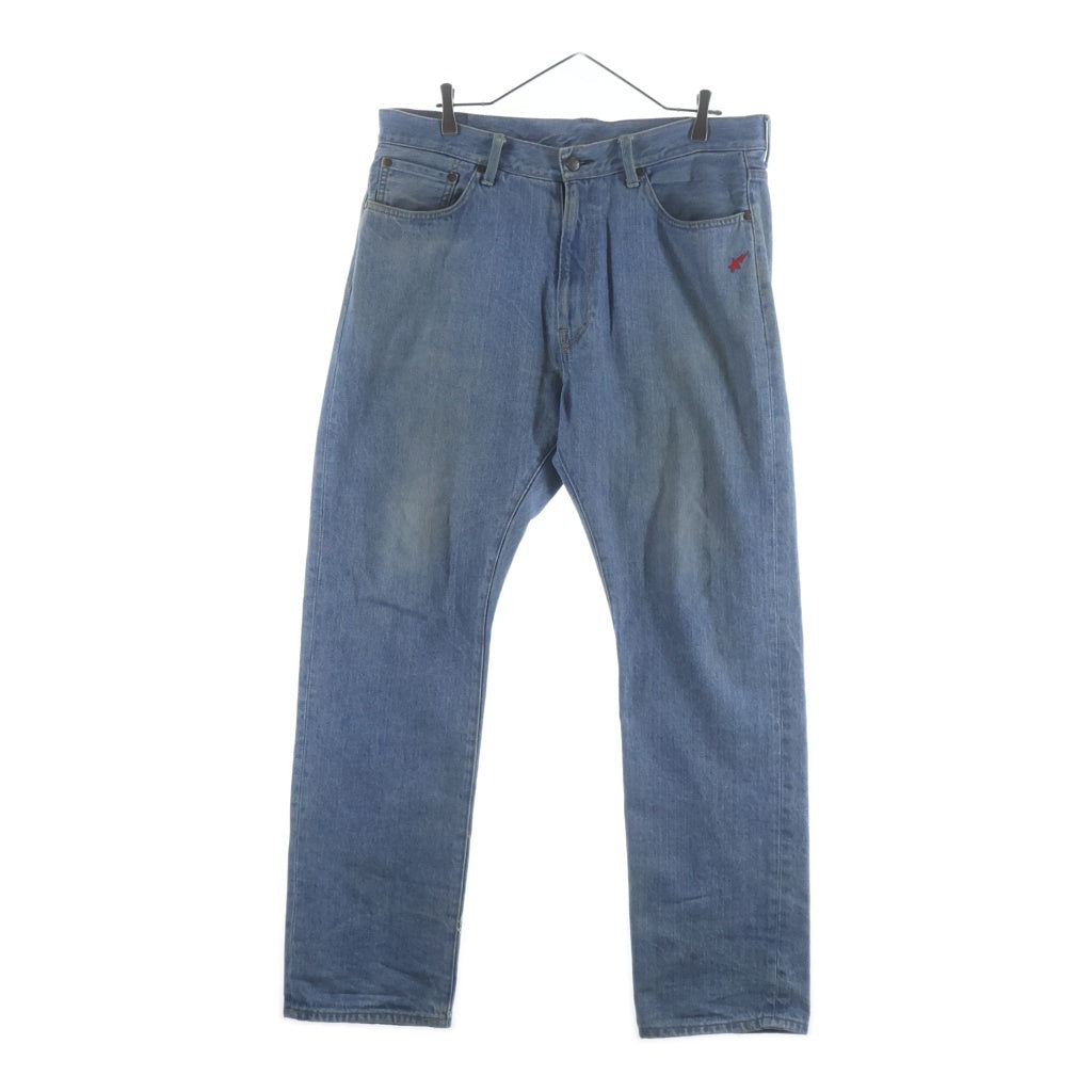 A BATHING APE(アベイシングエイプ) Blue Champion Regular Fit Jeans バッグワッペンデザイン デニム パンツ インディゴ 001DPK221002F