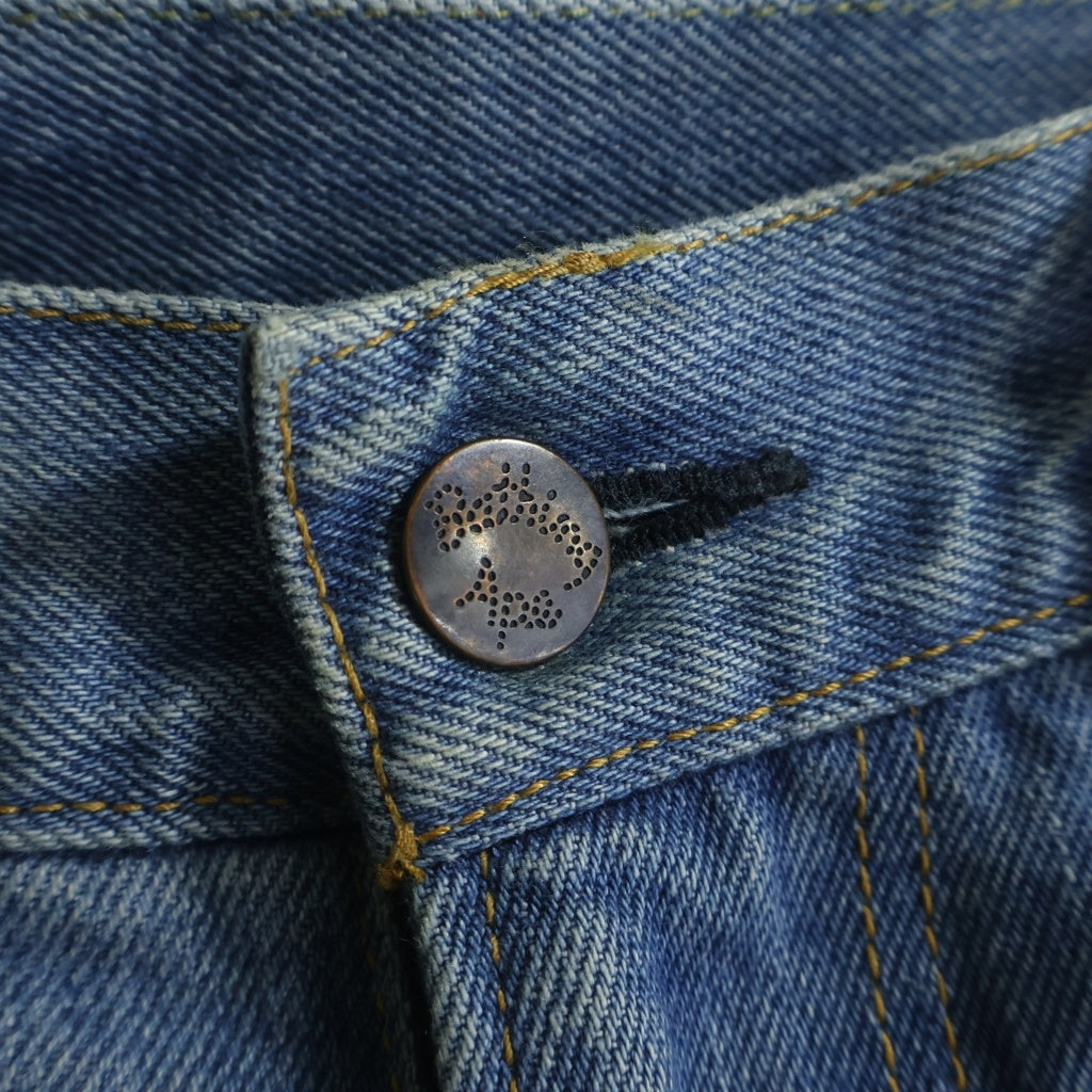 A BATHING APE(アベイシングエイプ) Blue Champion Regular Fit Jeans バッグワッペンデザイン デニム パンツ インディゴ 001DPK221002F