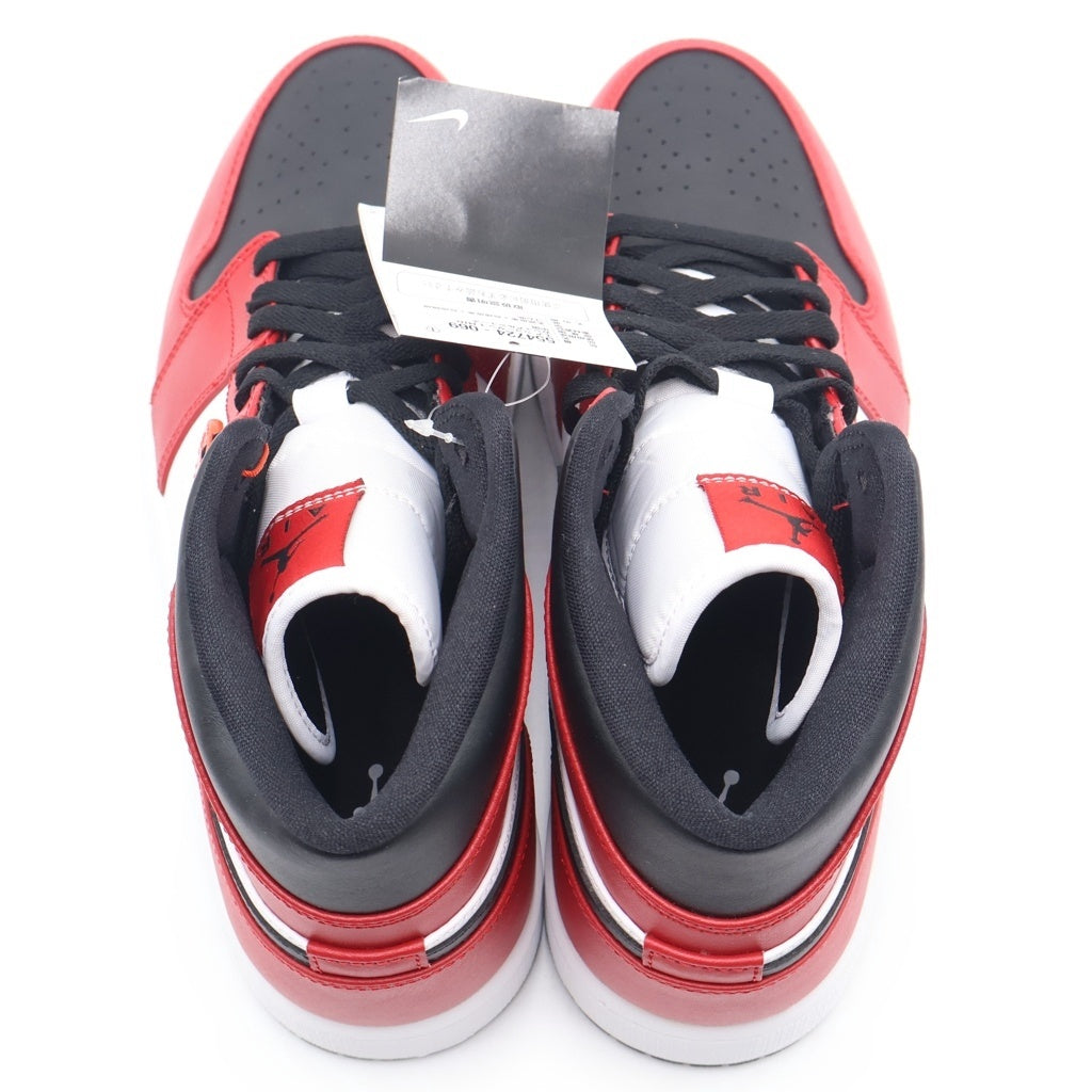 NIKE(ナイキ) AIR JORDAN 1 MID BRED TOE 554724-069 エアジョーダン1 ブレッド トゥ ミッドカットスニーカー レッド/ホワイト US9/27cm