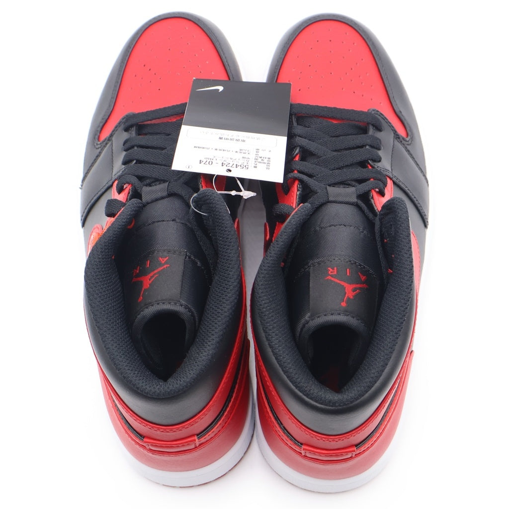 NIKE(ナイキ) AIR JORDAN1 MID 554724-074 エアジョーダン1 ミッドカットスニーカー レッド/ブラック US9/27cm