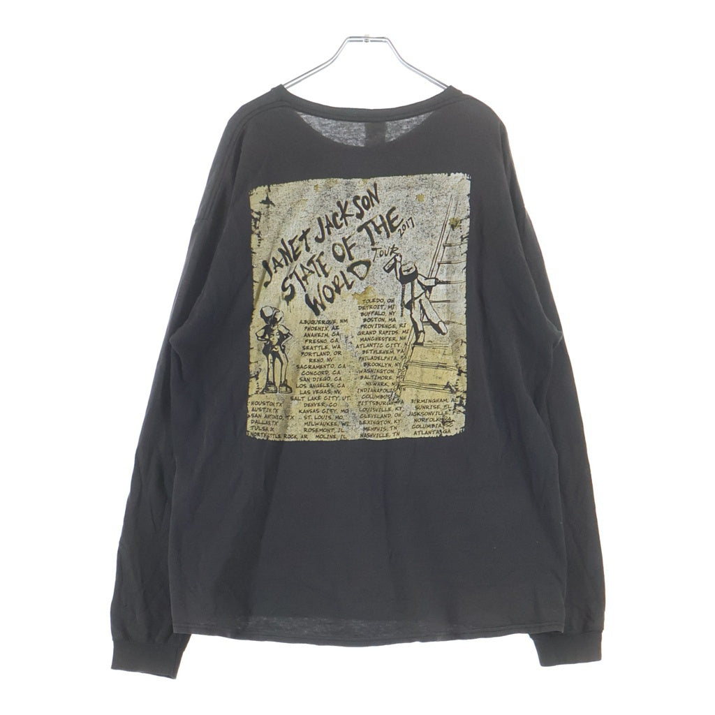 VINTAGE(ヴィンテージ) JANET JACKSON 2017 TOUR TEE ジャネットジャクソン ツアー長袖Tシャツカットソー ブラック